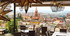 Rooftop café in San Miguel de Allende